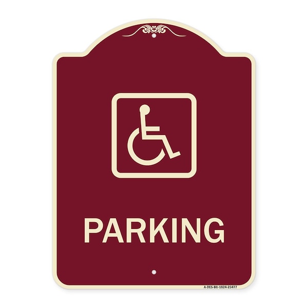 Parking Handicapped Symbol Heavy-Gauge Aluminum Architectural Sign, 24" x 18", BU-1824-23477